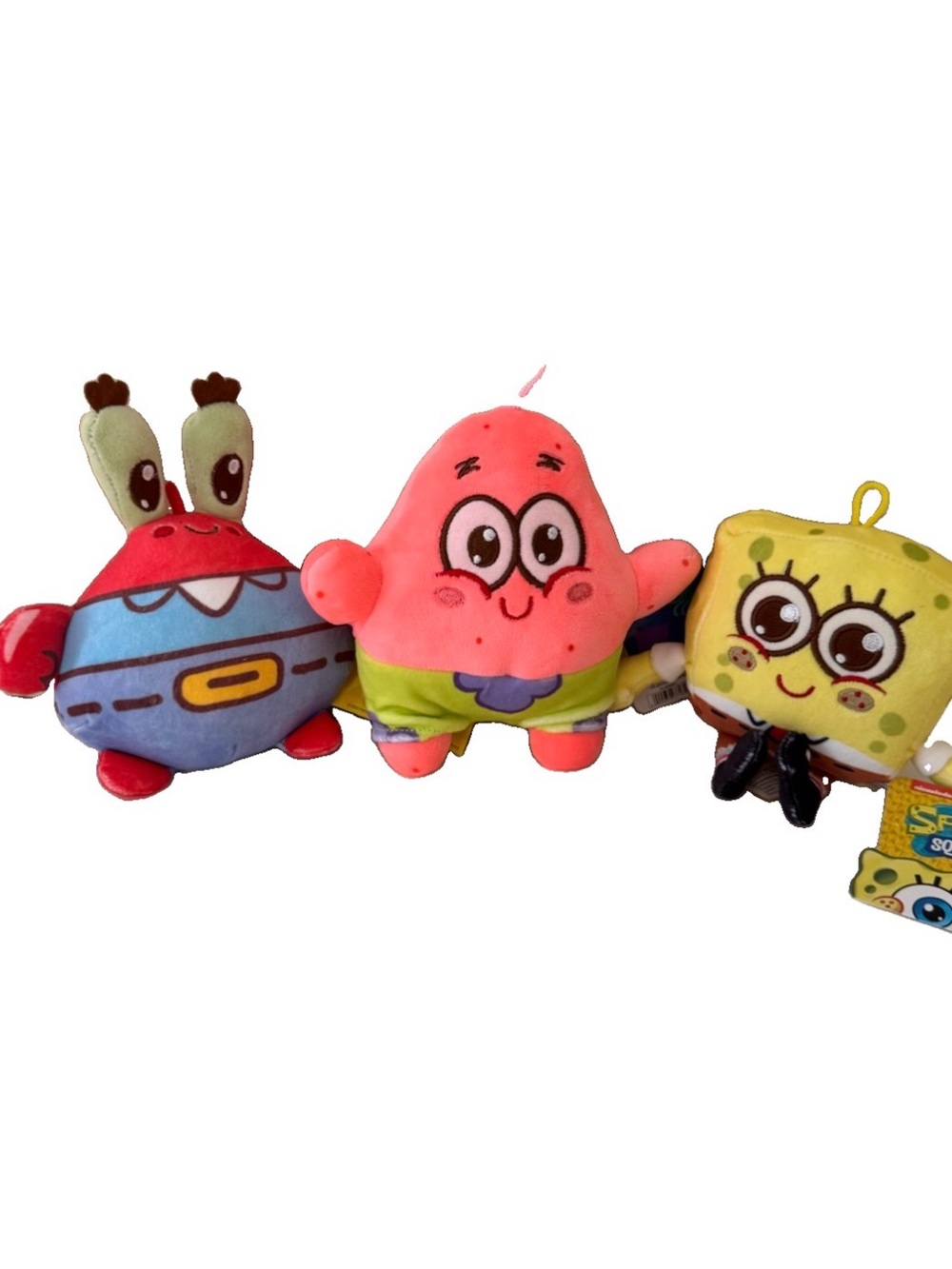 Set Of 3 SpongeBob SquarePants- SpongeBob, Patrick, and Mr. Krabs Plush 6” NEW